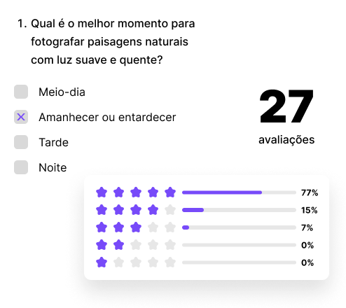 Avaliações e questionários